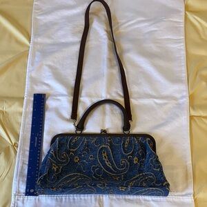 Fabulous blue and gold paisley purse